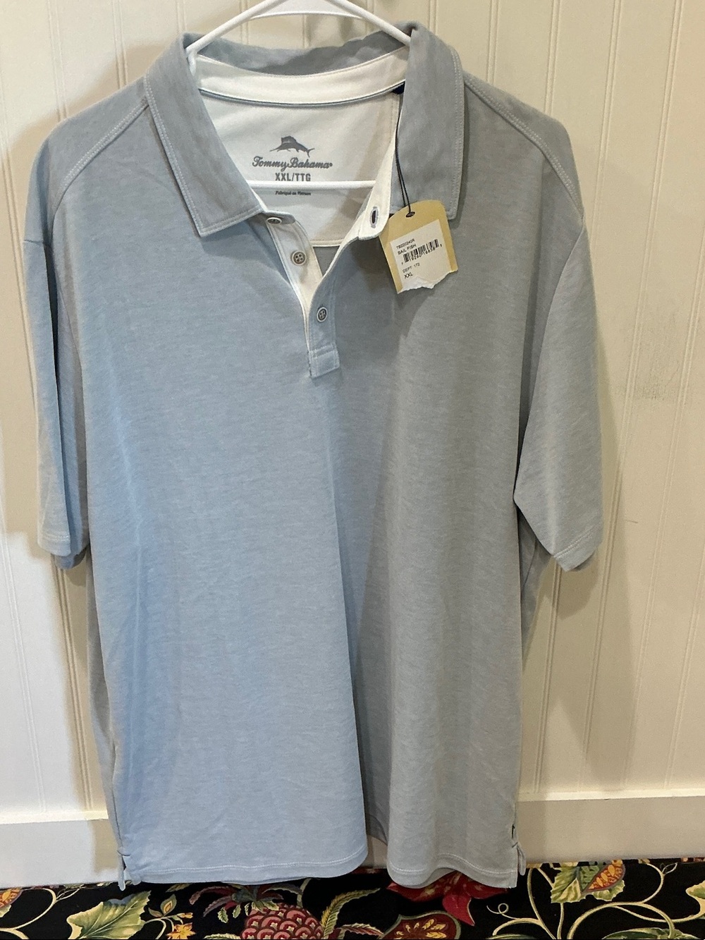 Tommy Bahama Light Gray Polo Shirt - Men's Casual Collared Tee